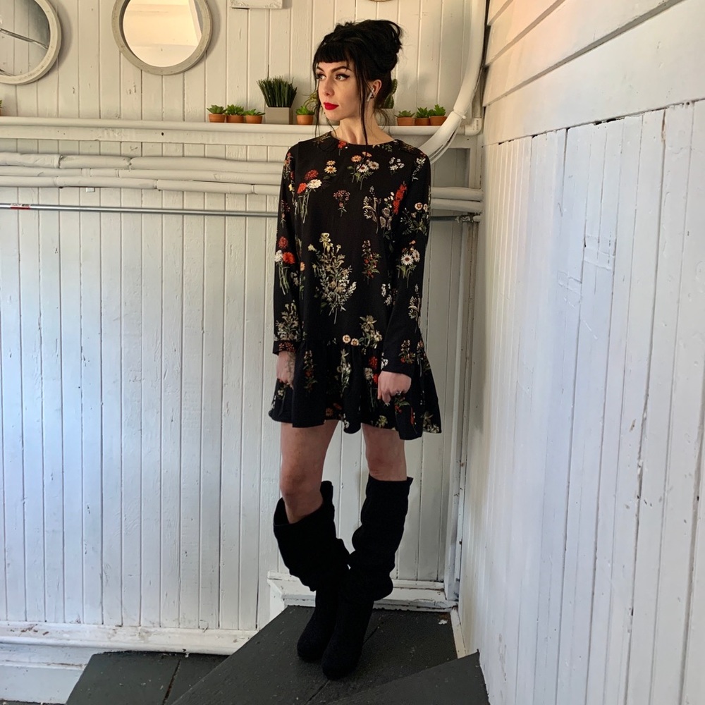Floral long sleeve dress
